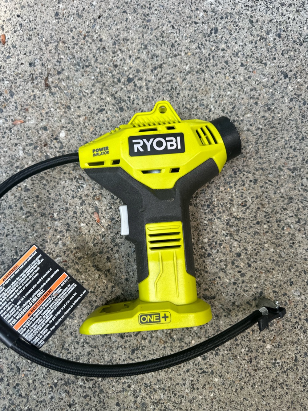Ryobi Cordless Inflator Power Tool - Neon Yellow/Black
